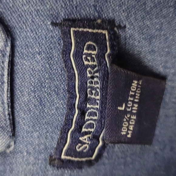 Sadfleback Large Men's Blue Denim Shirt - Picture 3 of 5